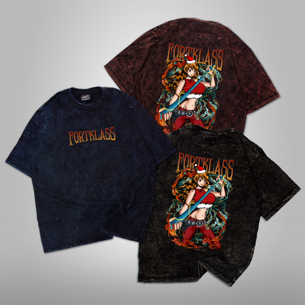 FortKlass Kaos Oversize Wash NAMI CHRISTMAS Kaos Oversize Washed Pria Lengan Pendek