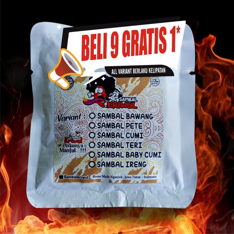 

Sambal Sachet Bawang,Cumi,Pete,Teri,Baby Cumi,Ireng,Dll *SAMBAL KRIWUL PEDASNYA MANTUL!!!* Sambel Sachet