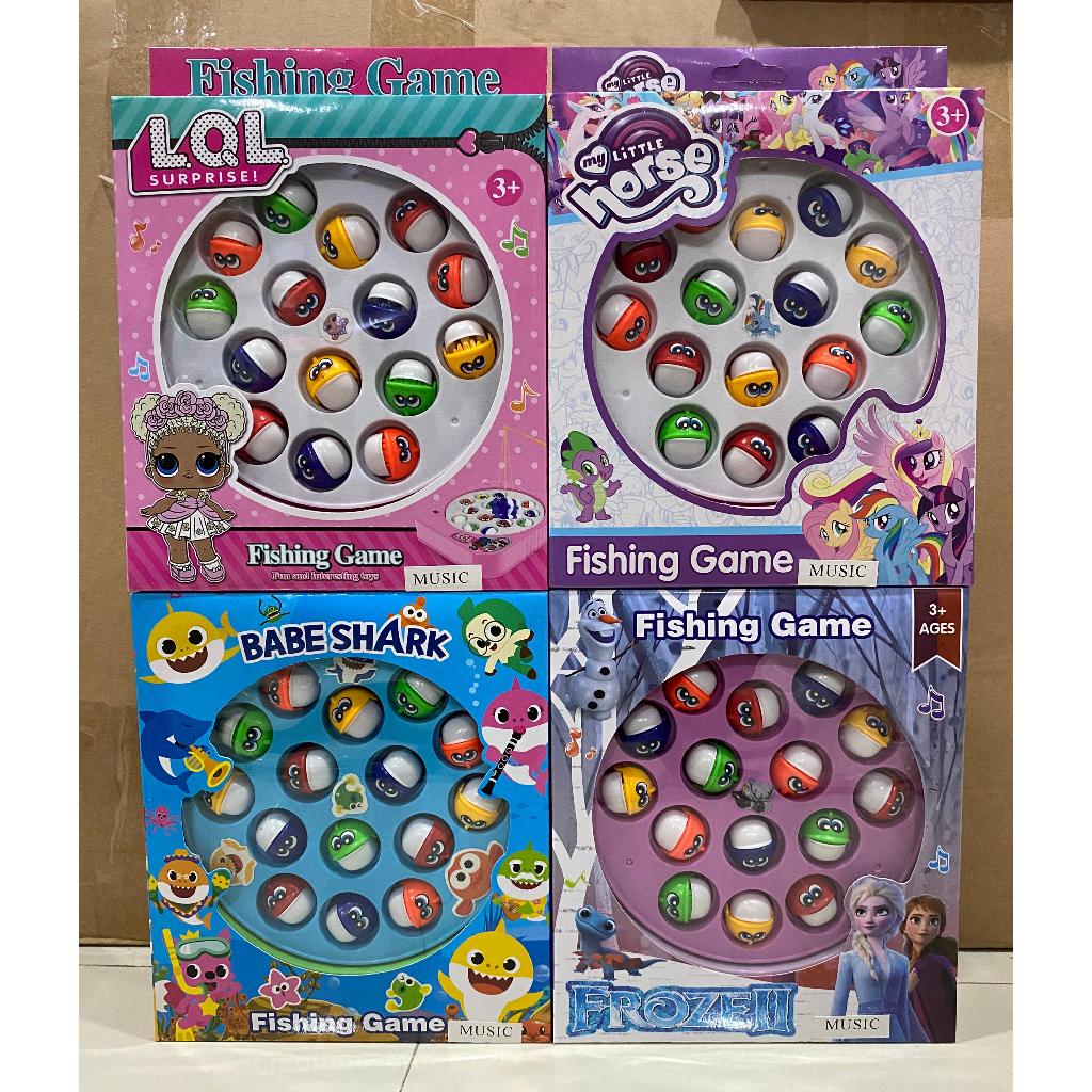 mainan pancingan ikan baterai fishing game baby shark fishing