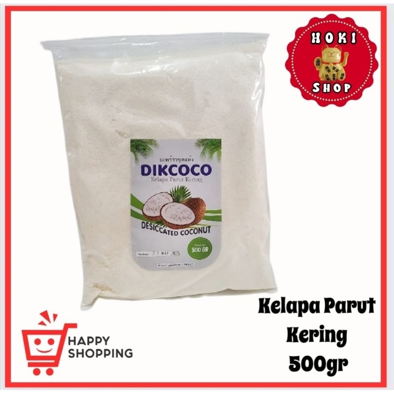 

Dikcoco Kelapa Parut Kering 500gr / Topping Kelapa Kering / Kelapa Kering Parut