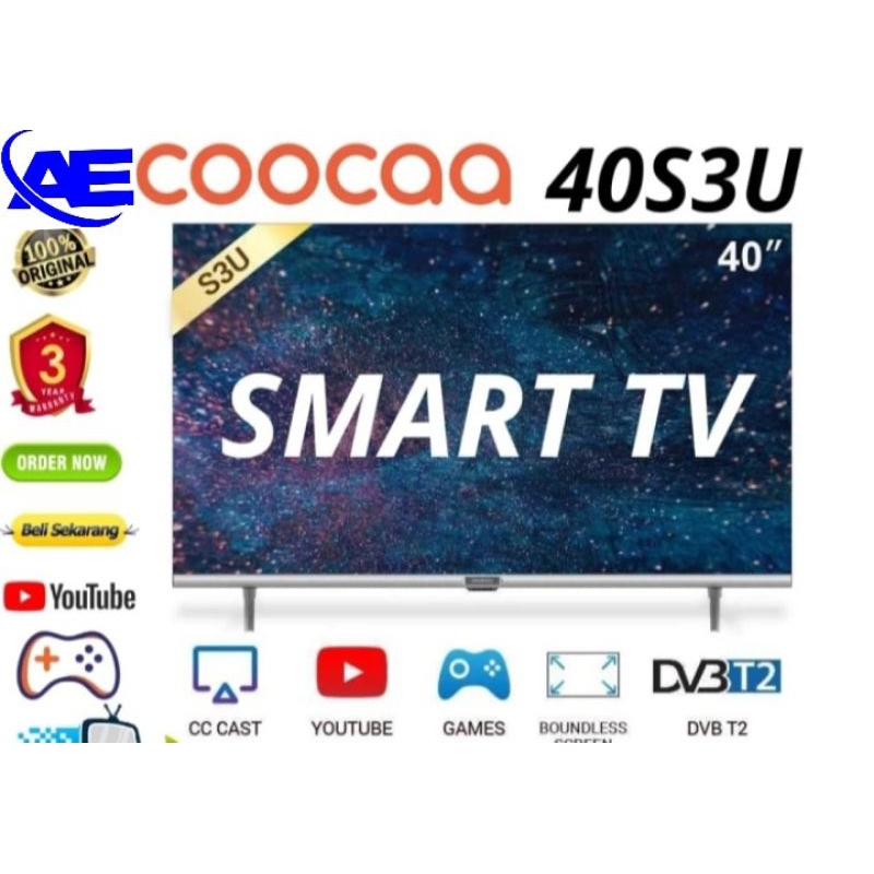 Tv coocaa smart 40s3u bergaransi resmi 3thn (40inchi)