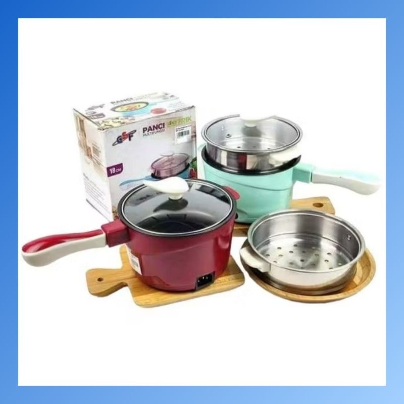 PANCI ELEKTRIK + STREAMER 18CM panci listrik gsf Panci masak nasi panci serbaguna panci pengukus pan
