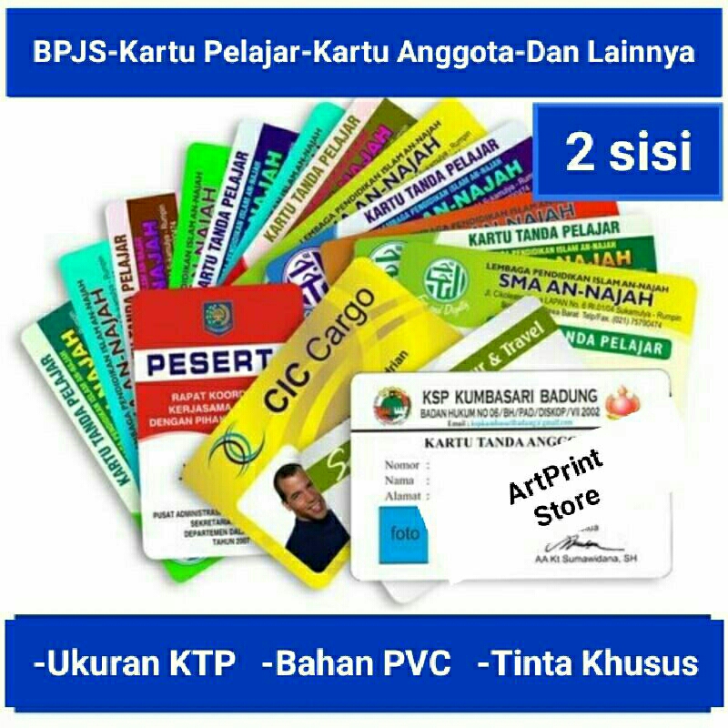 

ID Card | Kartu BPJS | Kartu Pelajar | Kartu Anggota Lainnya | Dua Sisi | Bisa Satuan