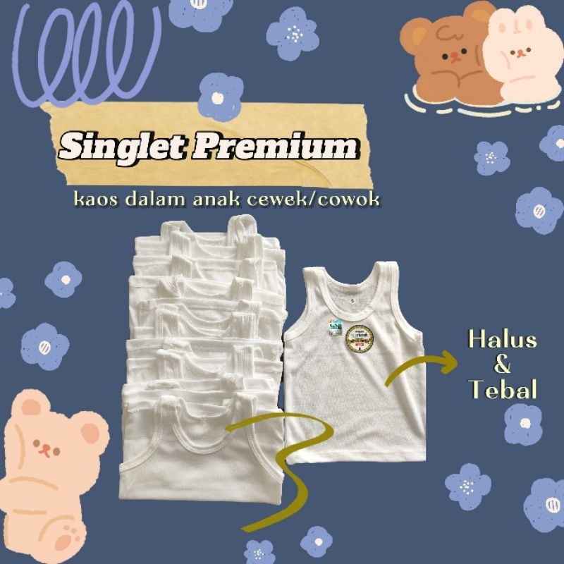 MEGA Singlet Putih Polos Premium bayi kaos dalam anak cewek/cowok