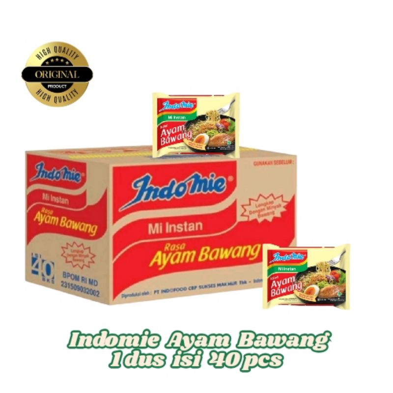 

Indomie Ayam Bawang 1 Dus Isi 40bks x 70gr
