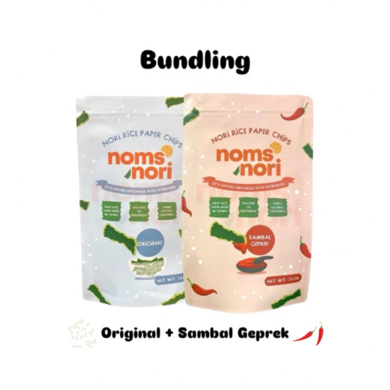 

Noms Original + Sambal Geprek Nori-Rice Paper Chips Mixed With The Taste Of Saltiness