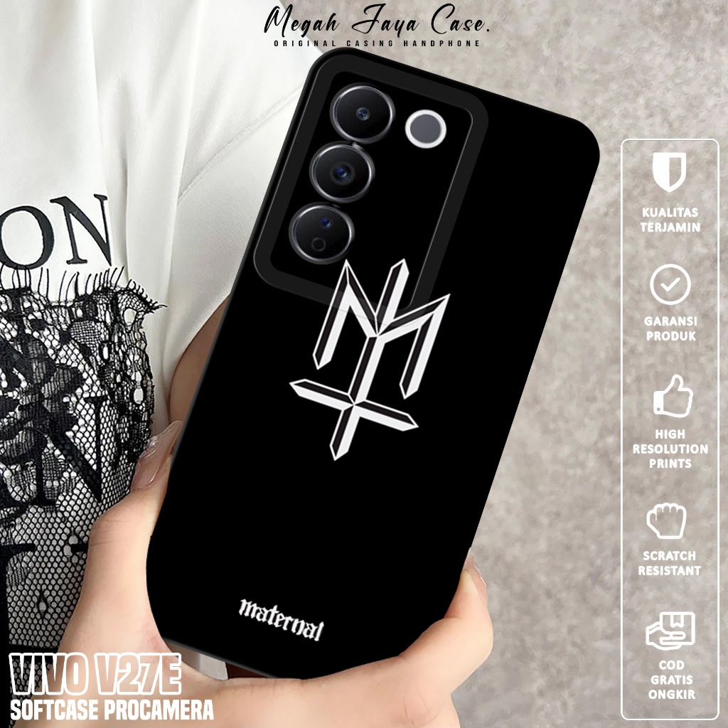 Case VIVO V27E - Softcase Hp VIVO V27E Motif MTRNL - Casing Hp VIVO V27E - Softcase Pro Camera - Sil