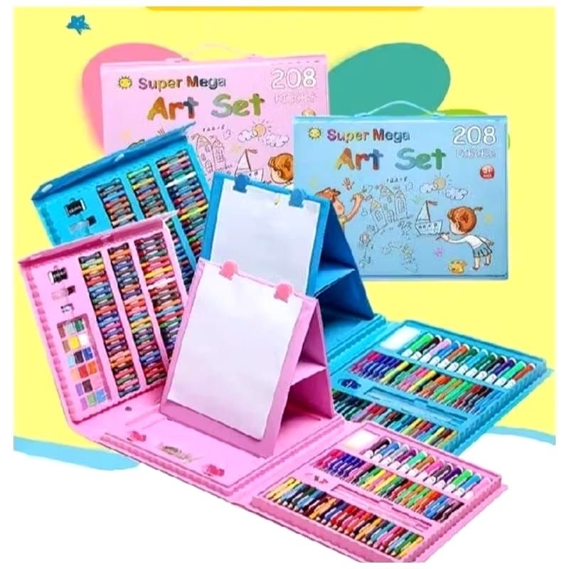 

Crayon Set 208pcs Art Box Lengkap Paket Mewarnai dan Menggambar Anak Alat Lukis Set For Kids