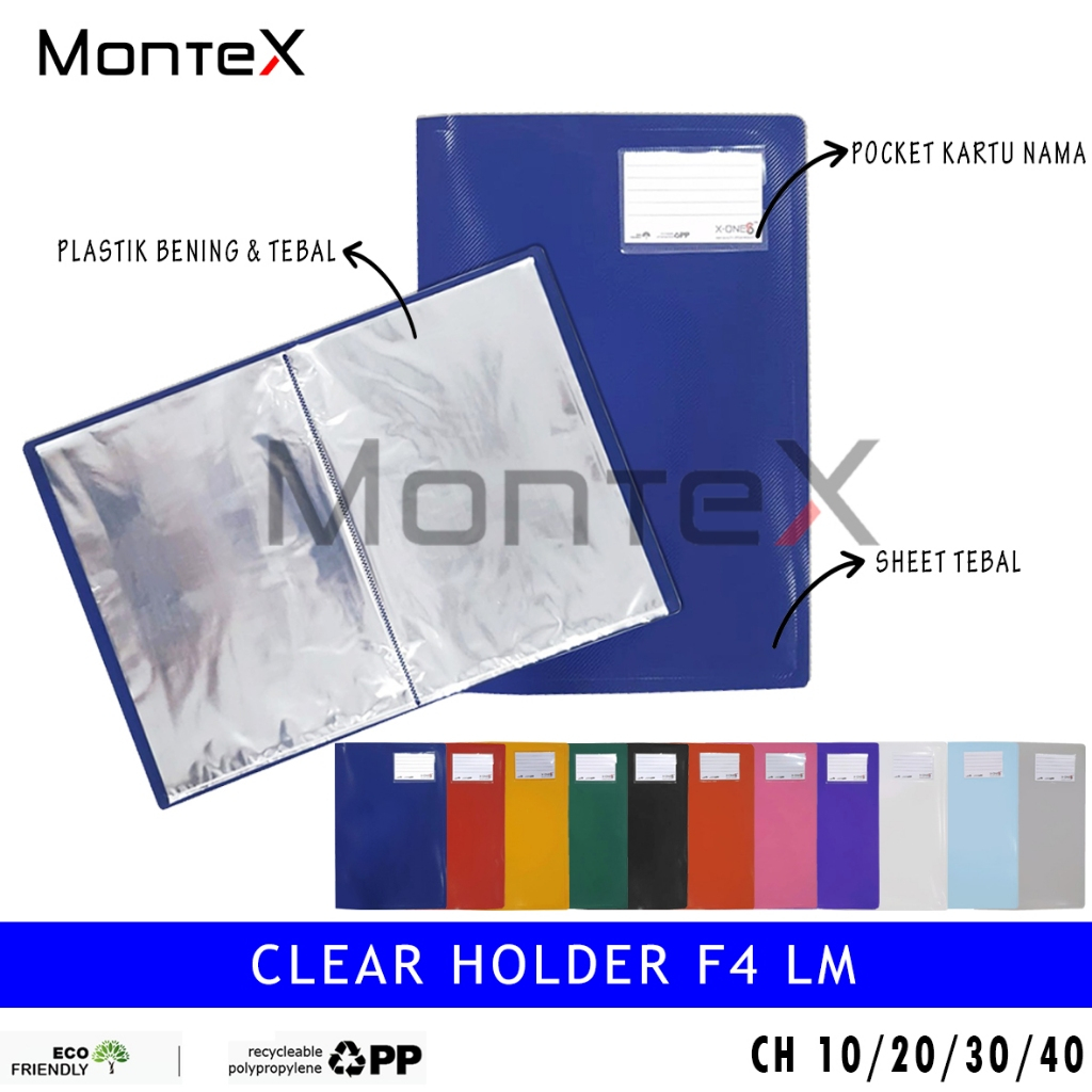 

MONTEX CLEAR HOLDER KARTU NAMA PLASTIK BENING FOLIO F4 DOCUMENT KEEPER/ CH-KN10,20,30,40