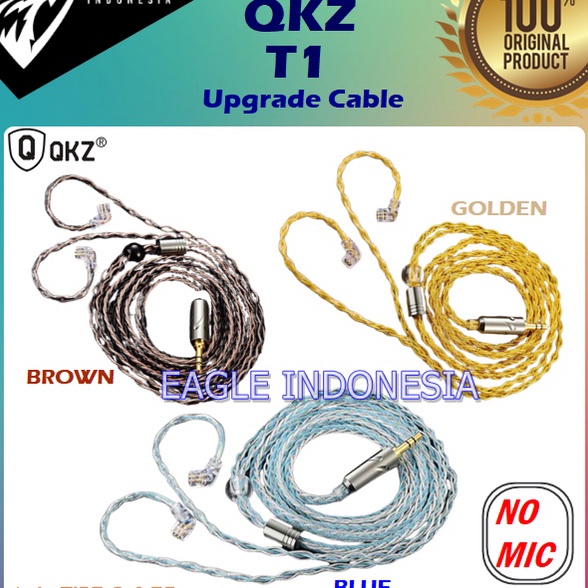 Tawaran QKZ T1 Kabel Upgrade 2 Cores 8 Strand FOR KZ QKZ TRN