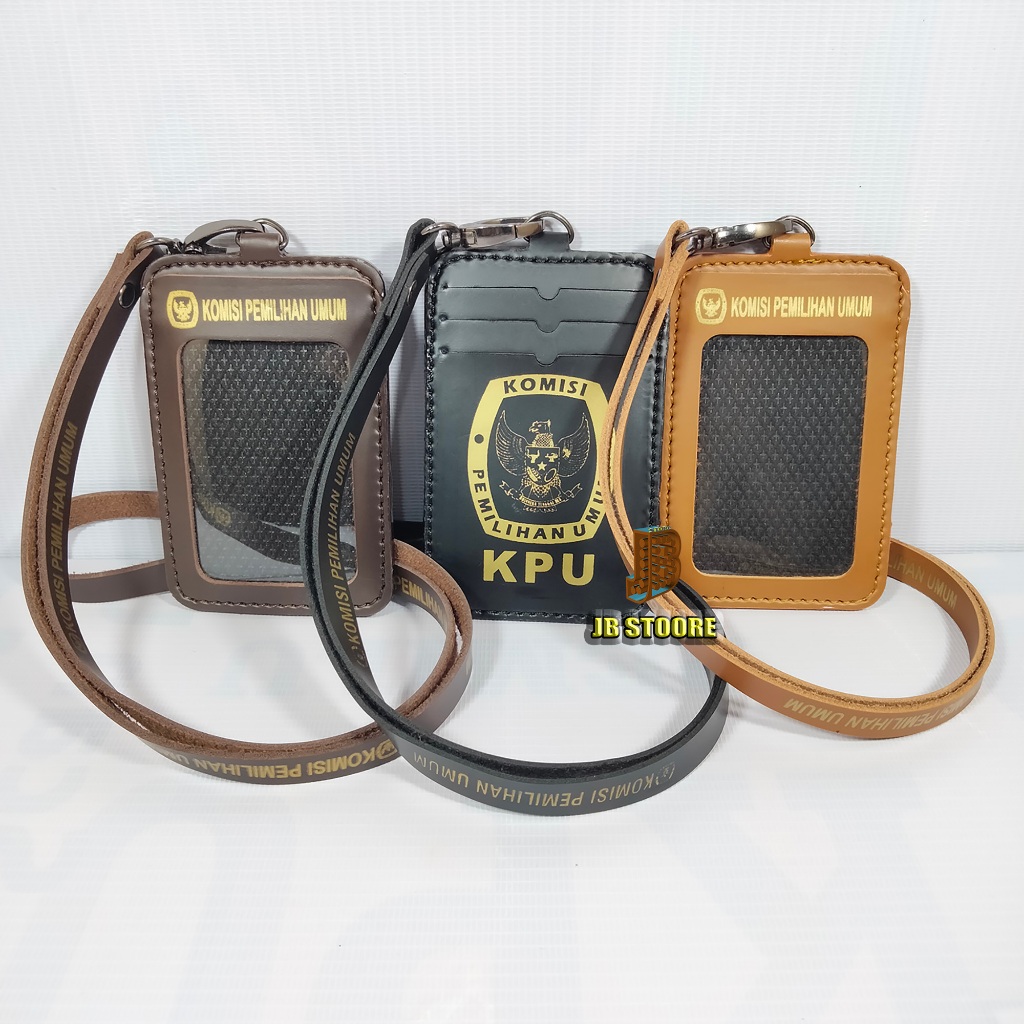 

HJK Tempat Id Card KPU Kulit / Id Card Holder Kpu Gantung / name tag holder kpu tali kulit