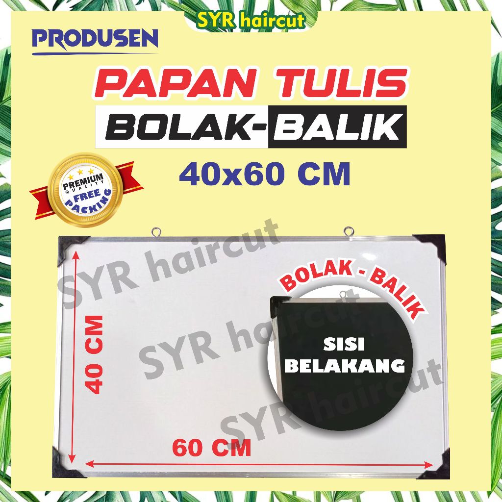 

( GROSIR ) PAPAN TULIS BOLAK-BALIK 40X60 CM / PAPAN TULIS 2 SISI / WHITEBOARD / PAPAN TULIS MURAH
