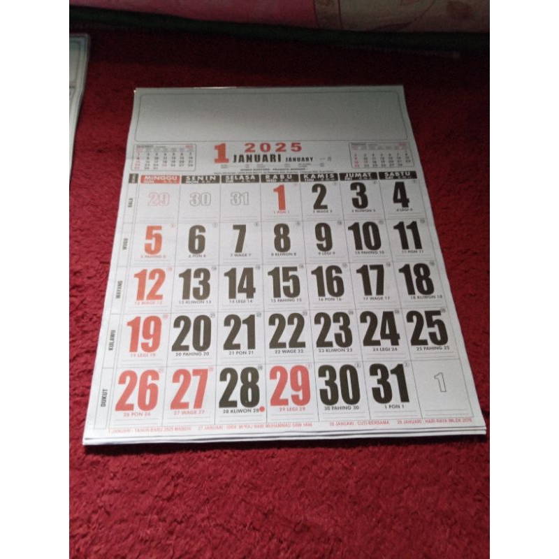 

KALENDER SUPER JUMBO 2025
