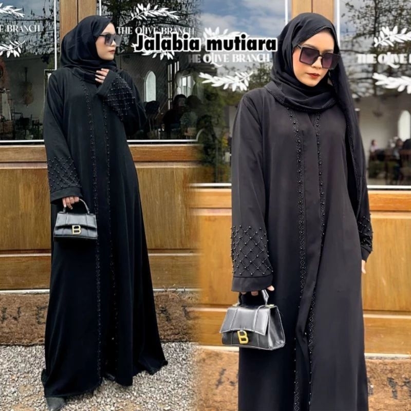 Abaya Hitam Jalabia Mutiara  (JBBjb)