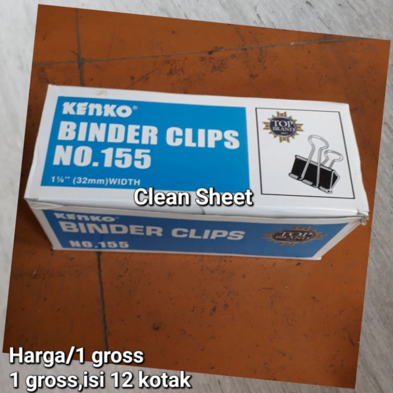 

Klip kertas/binder klik No.155 kenko(Harga/1 gross,isi 12 kotak)