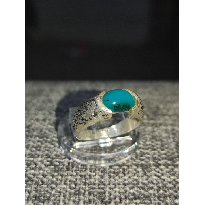 cincin pria wanita batu akik bacan ring perak