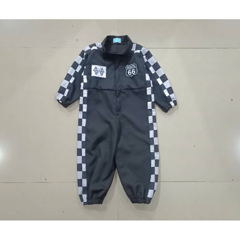 wearpack pembalap anak hitam/jumper pembalap anak/kostum pembalap anak/baju pembalap anak/jumsuit pe