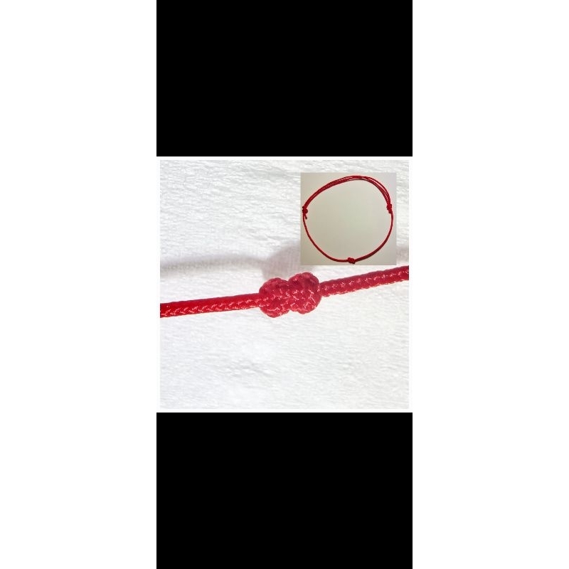 mini infinity knot gelang tali tipis merah dan gelang tali tipis hitam affirmation yarn bracelet