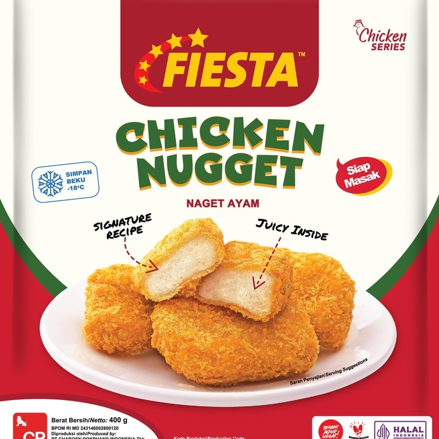 

FIESTA CHICKEN NUGGET 400GR HALAL NAGET AYAM CEPAT SAJI