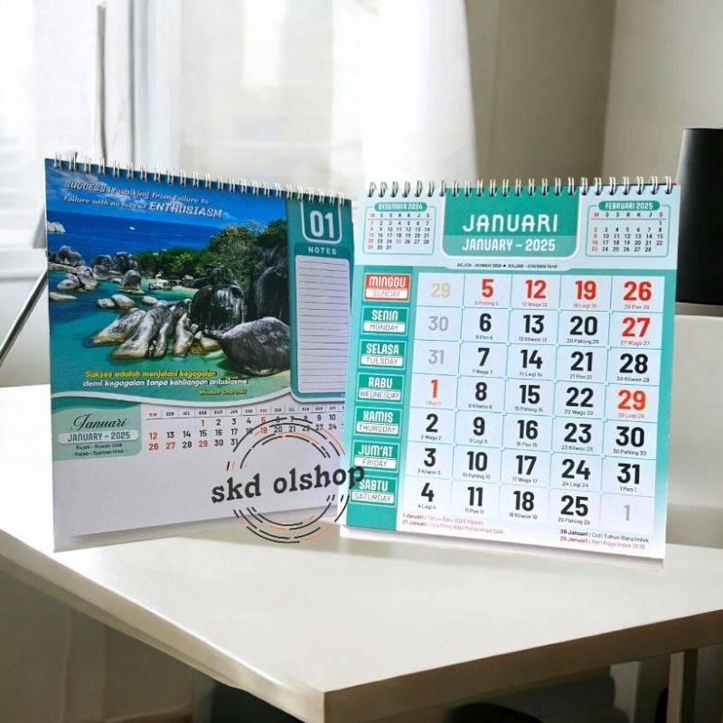 

Kalender meja 2025 Executive Bo alam motivasi ukuran 21x23,5 cm( terima castume cetak merek)