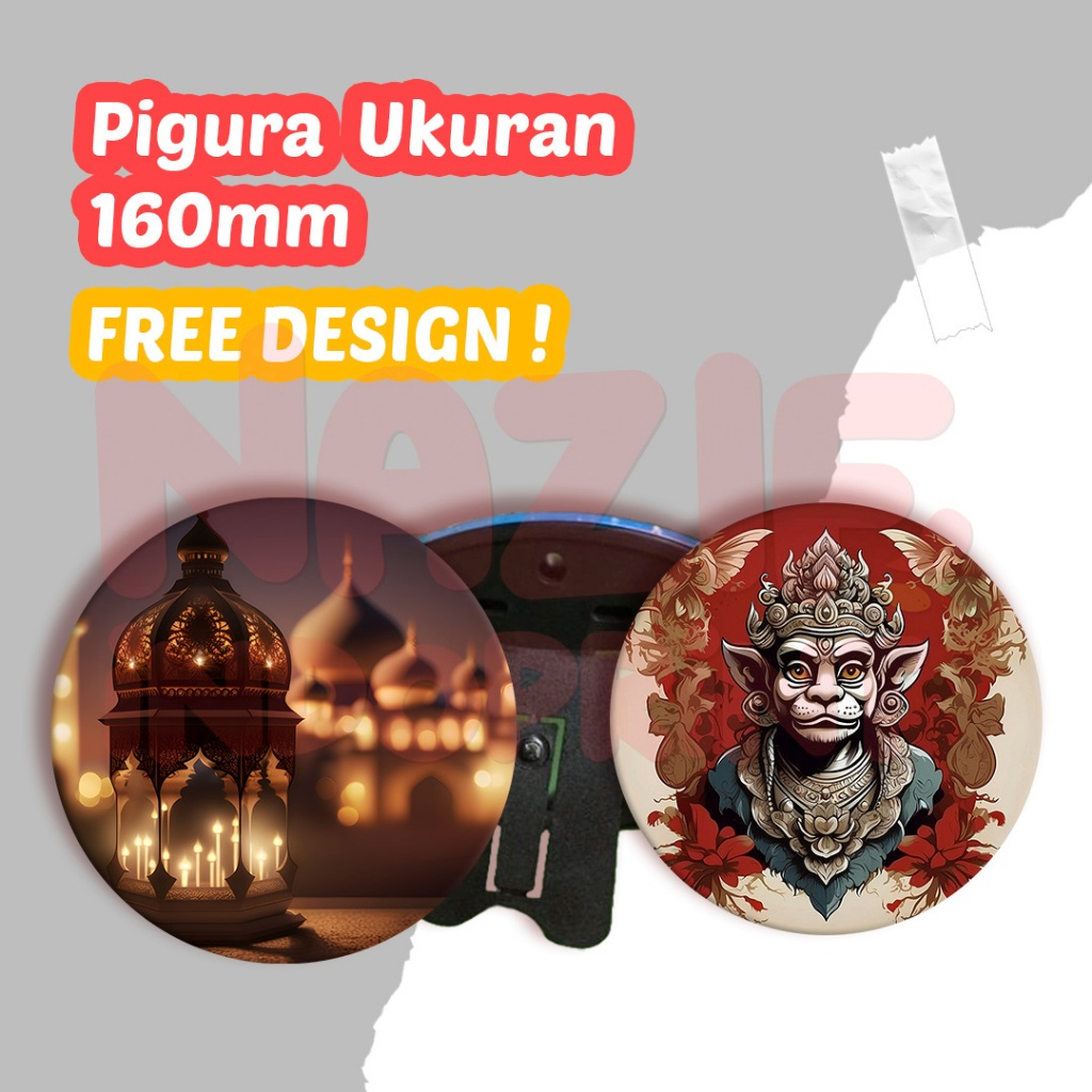 Cetak Pin Pigura Bulat 160mm / Pigura Bentuk Bulat Custom Unik / Pin Pigura Bulat Custom Design