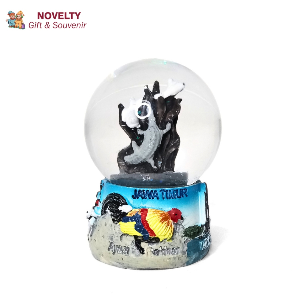 Souvenir pajangan Snow globe SURABAYA oleh-oleh negara Indonesia