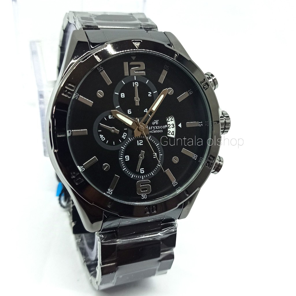 Jam Tangan Bulat Rantai Stainless Analog Pria Keren-Elegan-Mewah-Terlaris Ada Tanggal Cod,Jam Cowok