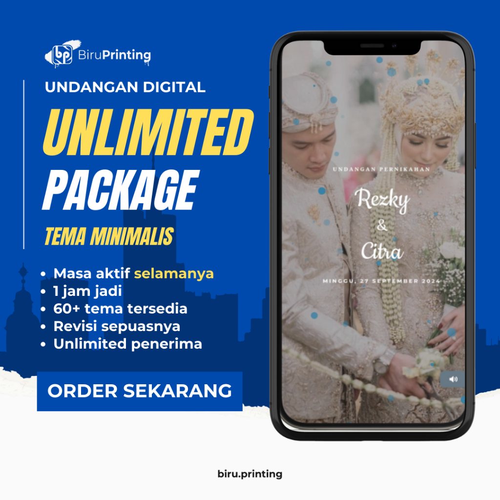 Undangan Digital Website MINIMALIS - UNLIMITED PACKAGE - Aktif Selamanya - Fitur Love Story
