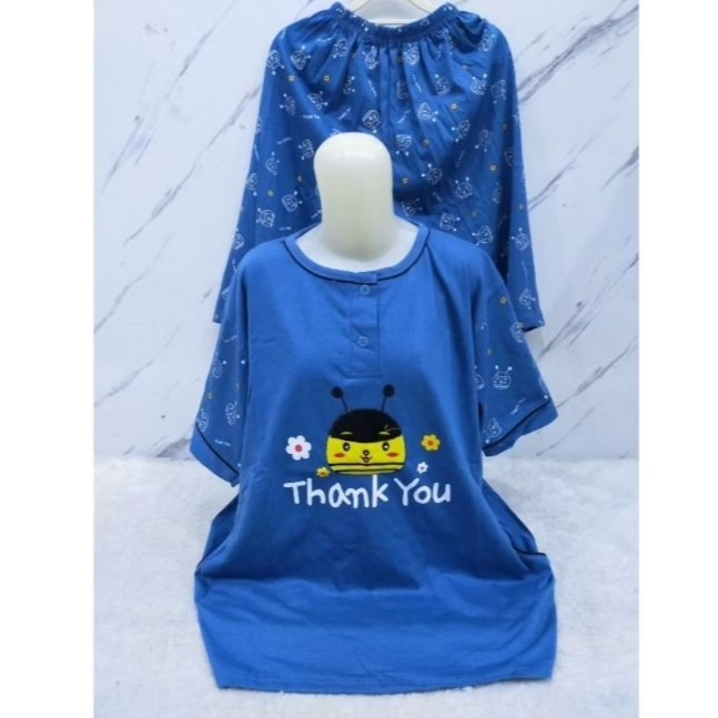 baju tidur kulot super Jumbo Tessa/ stelan baju tidur