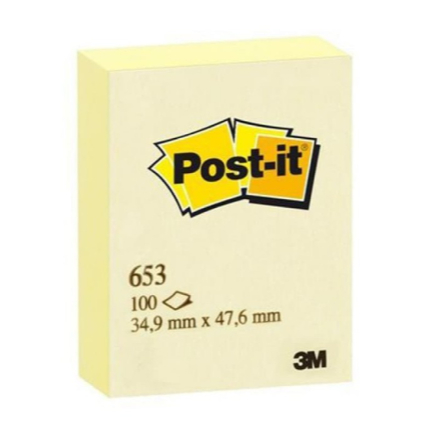 

(1 BIJI) 3M POST IT 653 YELLOW NOTES 1PC