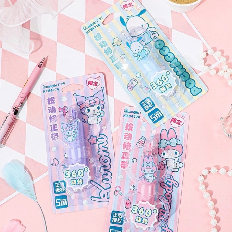 

Sanrio Tip Ex Correction Tape Tipex Kertas Tipe X Kuromi Pochacoo Melody Correction Tape Sanrio #t049