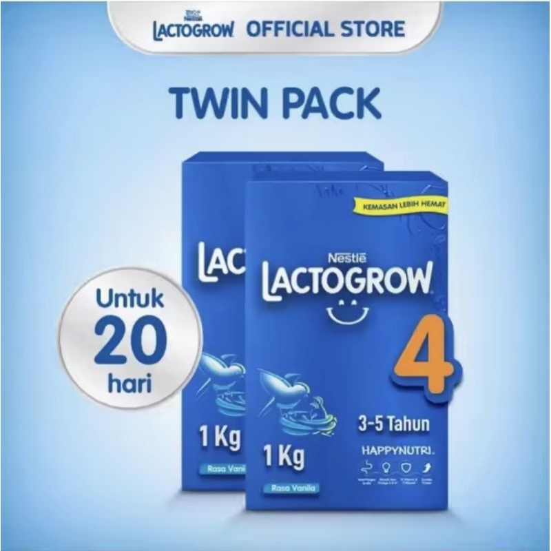 

Nestlé LACTOGROW 4 Happynutri Vanila susu pertumbuhan anak 3-5 Tahun Box Bundle