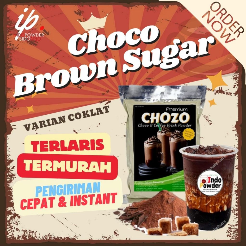 

Choco BROWN SUGAR Powder drink 1kg - Bubuk minuman Choco Brown sugar 1Kg / INDOPOWDER CHOZO