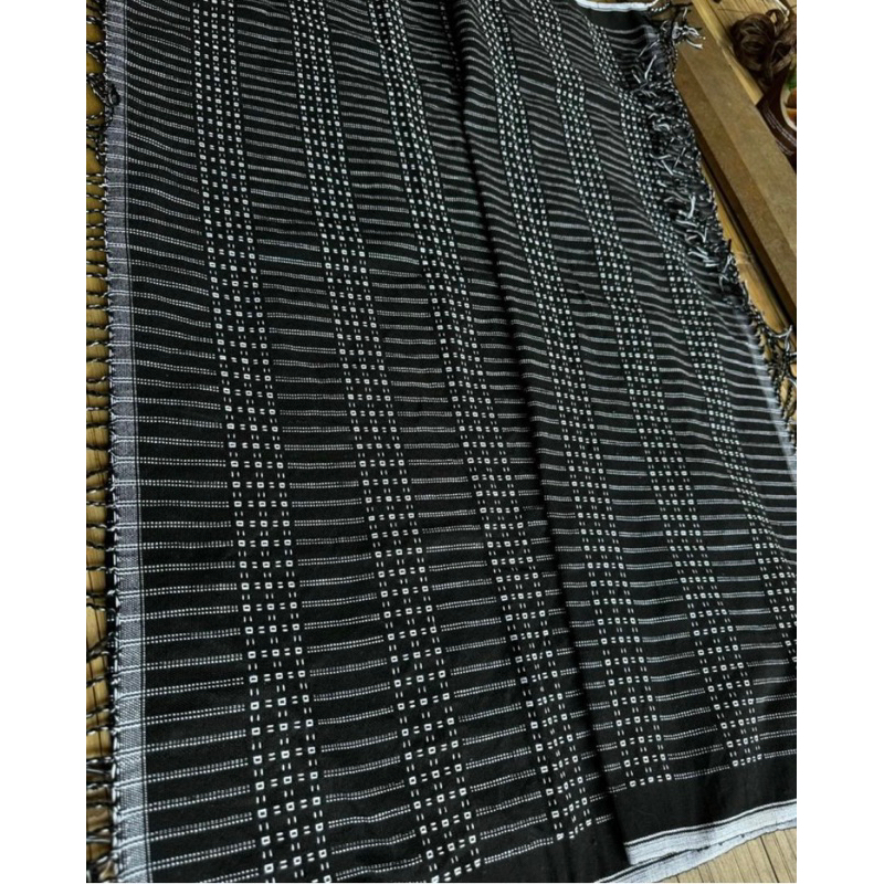 Kain Tenun Baduy Motif Suat Songket Hitam Putih