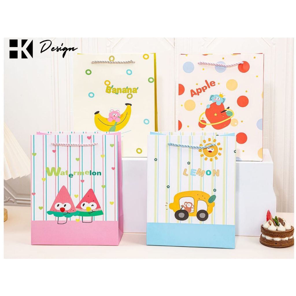 

[ SD-404 S ] Paperbag kertas tali motif 24.5X19.5X9.5 Tas Kado motif Paperbag Motif Goodie Bag