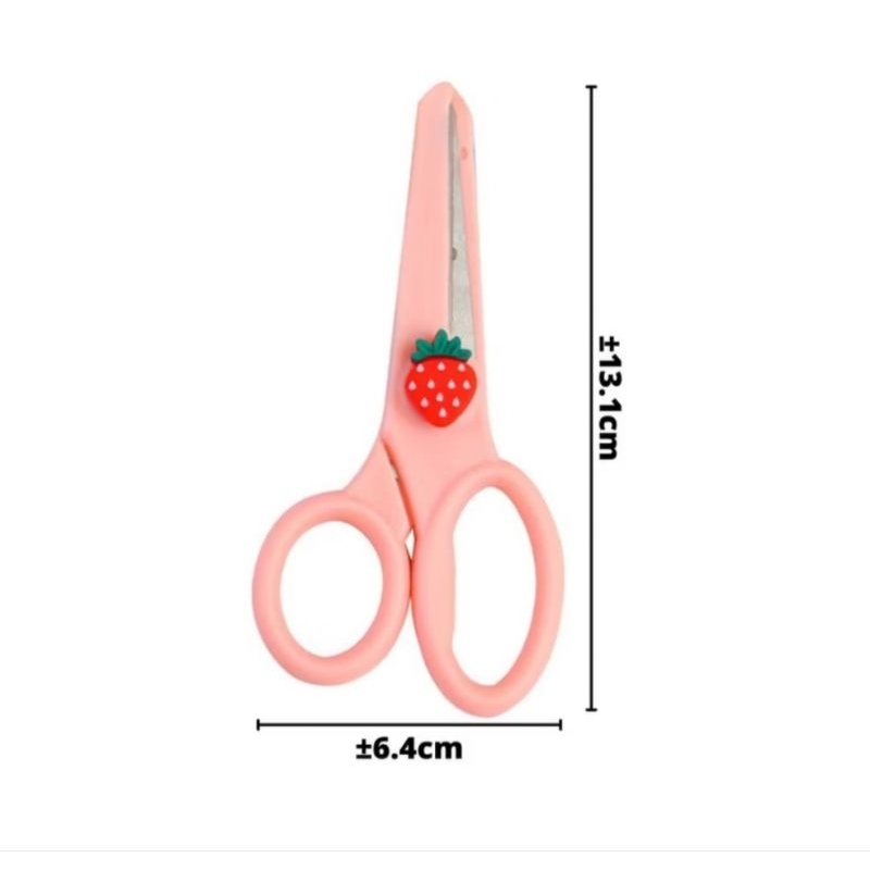 

Gunting Kertas Anak Warna Polos Karakter Ujung Tumpul Safety Plastic Rounded Scissors