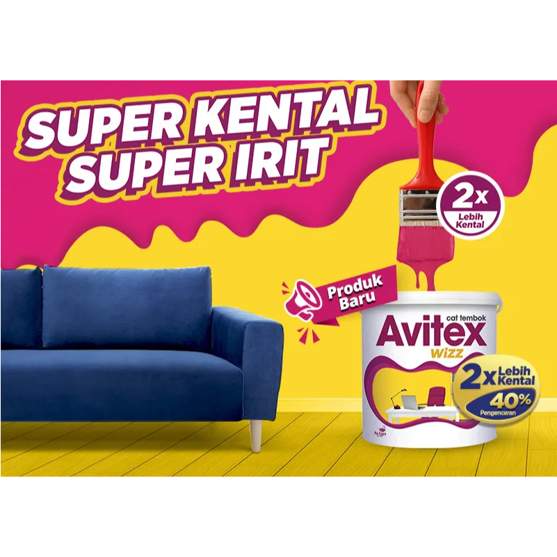 Cat Tembok Avitex Wizz Super Kental Super Irit 5 kg Warna Putih