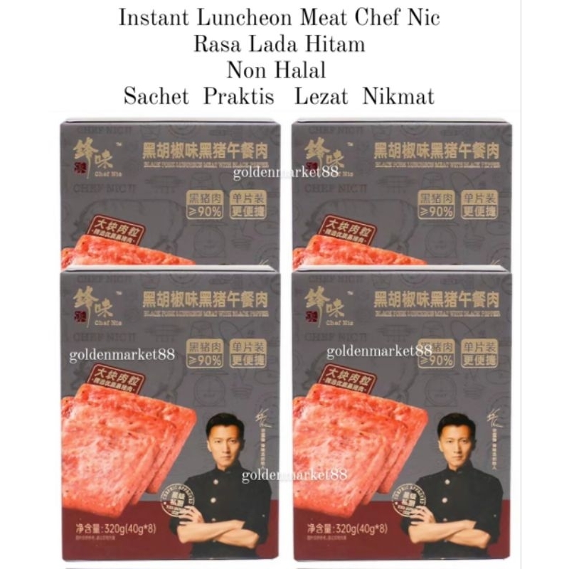 

INSTANT LUNCHEON MEAT BLACK PORK LUNCHEON MEAT WITH BLACK PEPPER CHEF NIC PRAKTIS