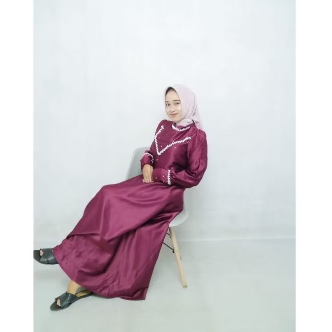 Nisa dress baju kondangan murah tangan balon elegant lengan puffy baju kondangan termewah