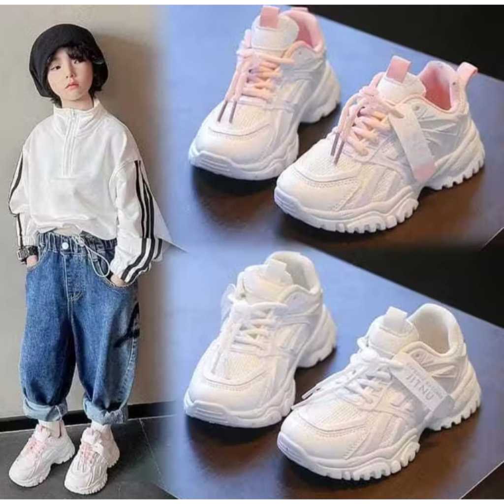 Sepatu Sneakers Anak anak JINTU Kecil press Perempuan Korea Style