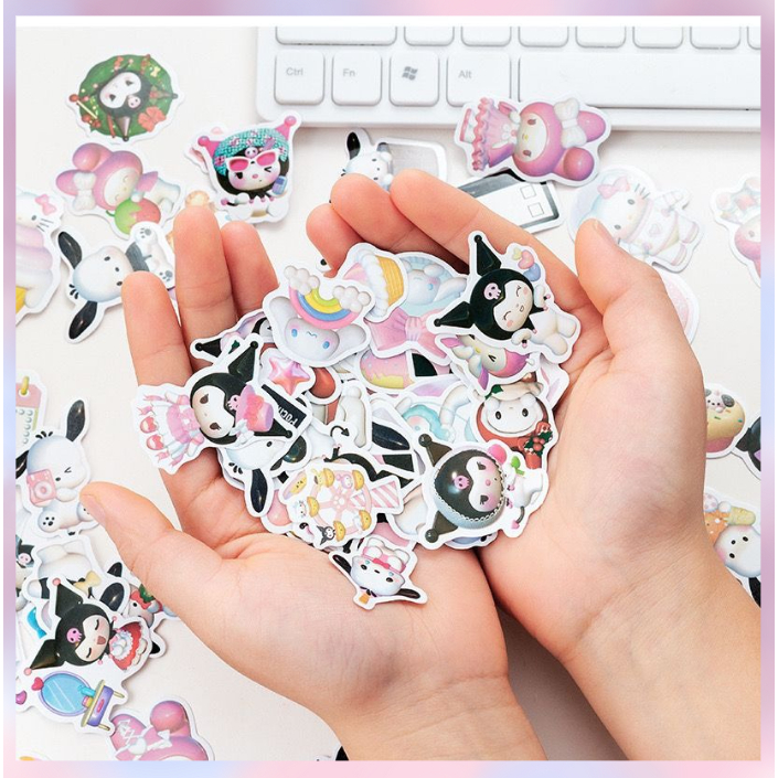 

[BS COD] 100PCS STIKER LUCU SANRIO STIKER KARTUN 3D GELAS AIR STIKER TAHAN AIR STIKER KARTU ALBUM TAHAN AIR MOTIF KARTUN LUCU KREATIF