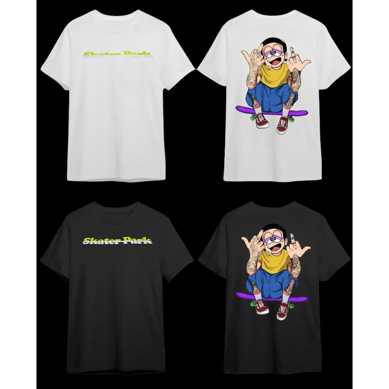 Baju Kaos Oversize Pria Wanita Nobita Cotton