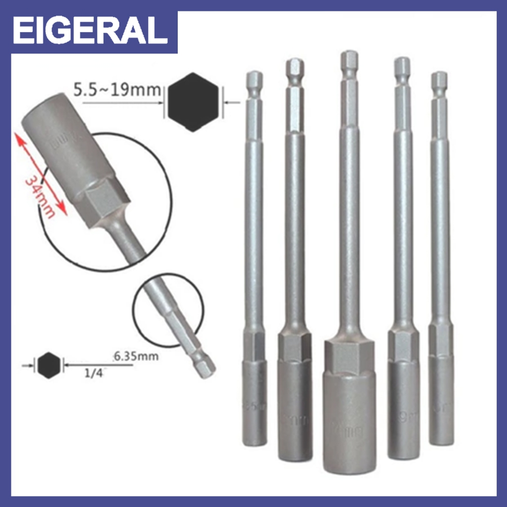 Adapter Kunci soket Pas Extension Adaptor Socket Mata Kunci Shock Format Hexagona 150mm Extended 3 P