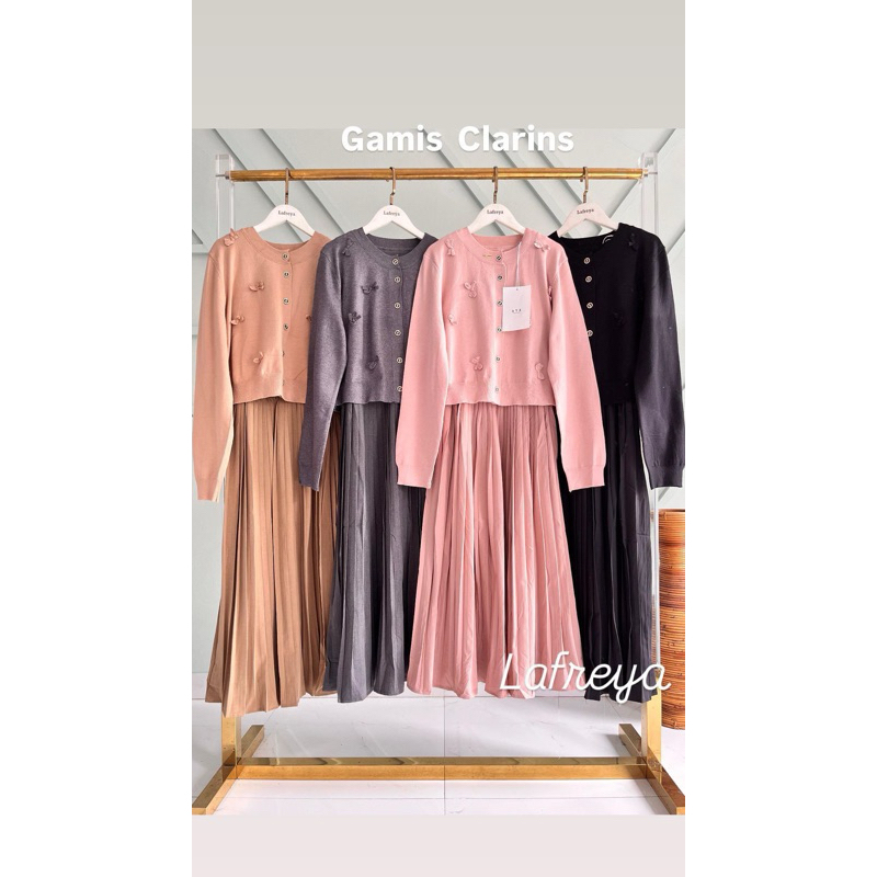 set dress rajut kardigan