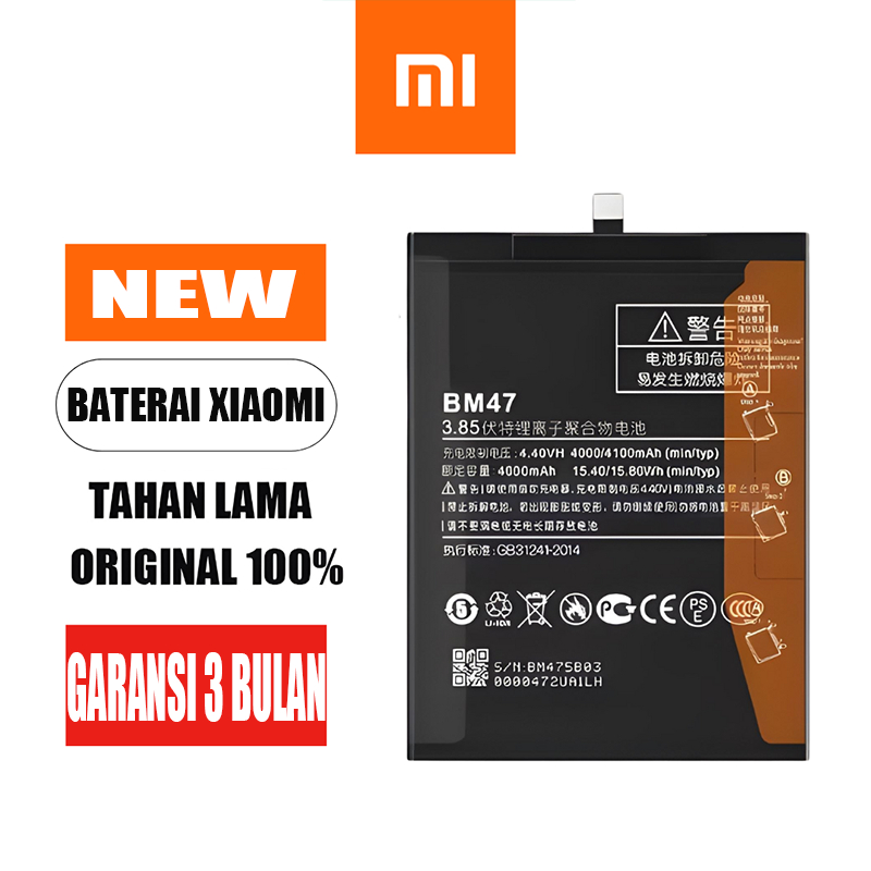 BATERAI BATRE XIAOMI REDMI 3 3S 4 4X 2 3PRO 1 1S 2 2A ORIGINAL NEW BM44 BM47 BM46 BN30