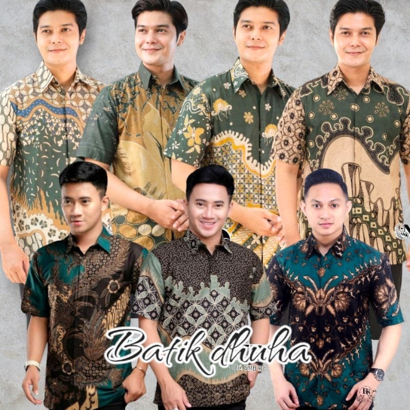 ATASAN HEM BATIK PRIA LENGAN PENDEK WARNA HIJAU IJO TOSKA BOTOL / BATIK FASHION PRIA