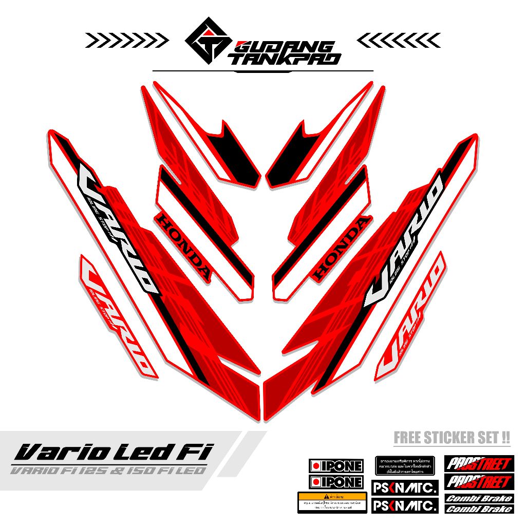 STIKER VARIASI HONDA VARIO 125 LED KODE 3 STRIPING LIST BODY VARIO 125 LED STIKER VARIASI / STIKER S