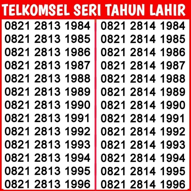 Telkomsel Seri Tahun Lahir