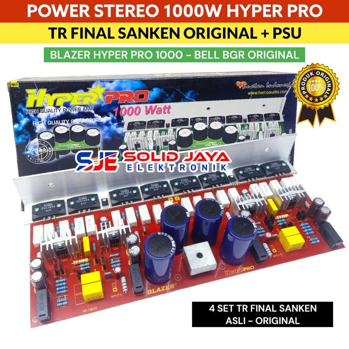 KIT POWER BLAZER 1000W STEREO HYPER PRO TR SANKEN JAPAN ASLI 2SC3858 - 2SA1949 PLUS PSU POWER SUPPLY