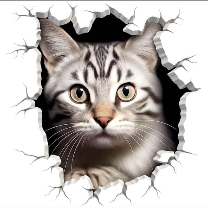 

stiker kucing lucu, stiker print sudah di cutting, anti air dan panas, ukuran 20 cm